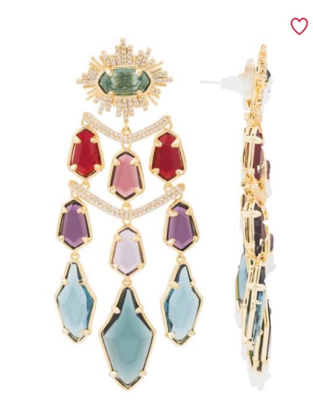 Kendra Scott Alexandria Tiered Statement Earrings in Gold in Multi Mix - Picture 5 of 6